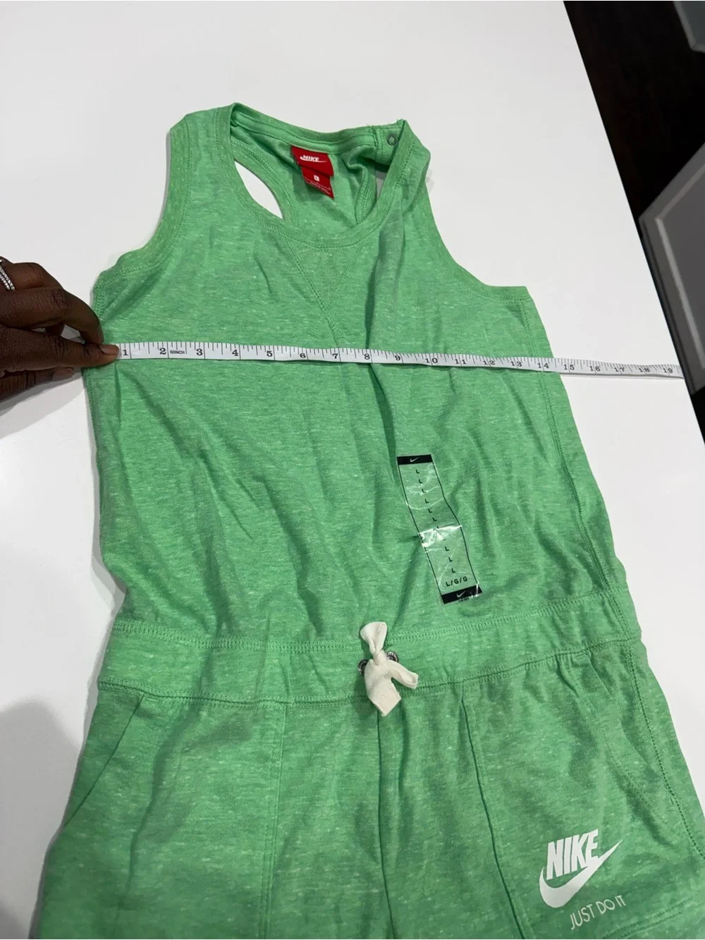 Nike Girl’s Vintage  Razorback Cotton Romper Sleeveless w/ Pockets Large